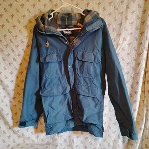 Woolrich Blue Military Field Jacket with Hood